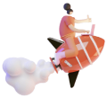 girl riding rocket graphic